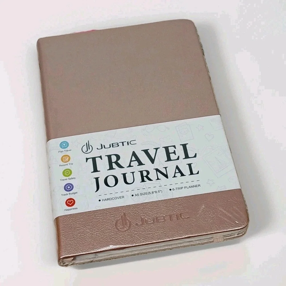 Travel Journal A5 Rose Gold‎ Faux Leather Sealed Wanderlust Vacation RV Planner
